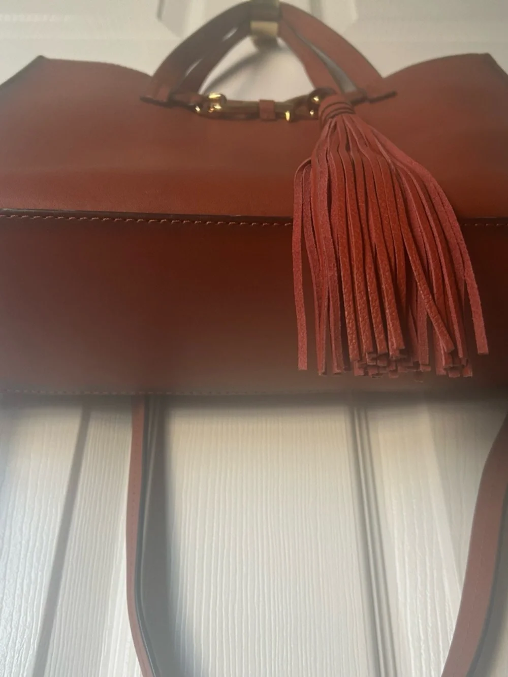 Rebecca Minkoff Florence Cognac Leather Tote with Tassel - Picture 6 of 12